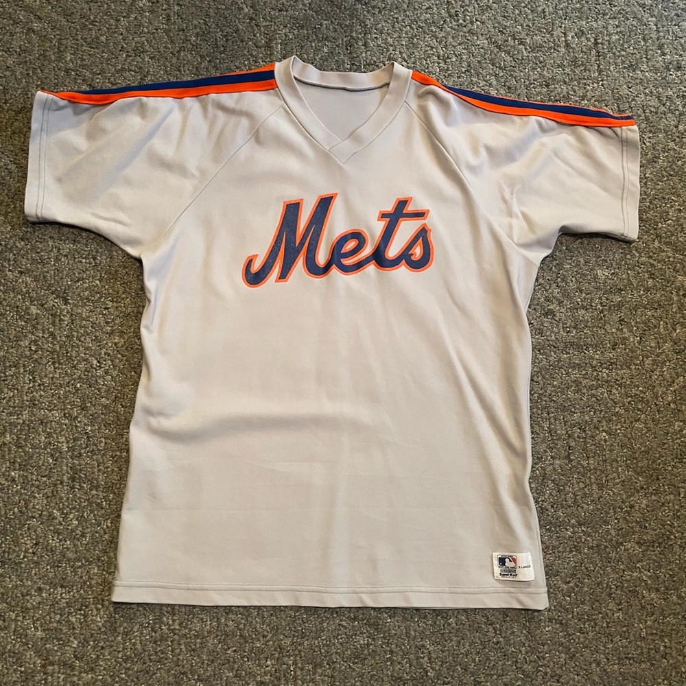 1986 Sand Knit New York Mets Road Jersey